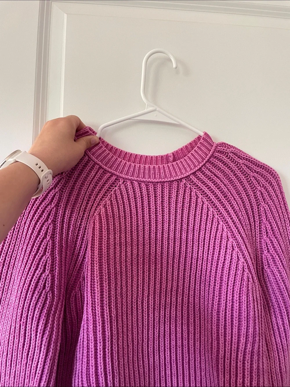 J. Crew Pink Ribbed Crewneck Sweater